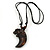 Unisex Acrylic Dark Brown Roaring Tiger Claw Pendant With Black Waxed Cotton Cord - Adjustable - 40cm Min - view 3