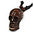 Unisex Acrylic Skull Pendant With Black Waxed Cotton Cord - Adjustable
