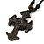 Unisex Acrylic Cross Pendant With Black Waxed Cotton Cord - Adjustable - view 2