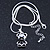 Silver Tone Black Enamel Teddy Bear Pendant With Snake Type Chain - 40cm L/ 4cm Ext - view 3