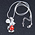 Cute Crystal Mouse Pendant With Silver Tone Snake Type Chain - 40cm L/ 5cm Ext - view 4