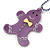 Purple Acrylic Gingerbread Pendant With Lilac Beaded Chain - 44cm L - view 2