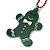 Dark Green Acrylic Gingerbread Pendant With Burgundy Beaded Chain - 44cm L - view 2