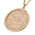 Stylish Filigree Crystal Medallion Pendant with Gold Plated Chain - 86cm L/ 3cm Ext - view 5