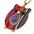 Funky Multicoloured Fabric with Acrylic Bead Owl Pendant, with Long Gold Tone Chain - 80cm L - view 7