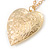 Large Hammered Heart Locket Pendant with Gold Tone Chain - 42cm L/ 5cm Ext - view 3
