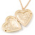 Large Hammered Heart Locket Pendant with Gold Tone Chain - 42cm L/ 5cm Ext - view 4