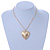 Large Hammered Heart Locket Pendant with Gold Tone Chain - 42cm L/ 5cm Ext - view 2