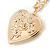 Medium Gold Tone Heart with Rose Motif Locket Pendant - 44cm L/ 6cm Ext - view 3