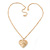 Medium Gold Tone Heart with Rose Motif Locket Pendant - 44cm L/ 6cm Ext - view 5