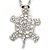 Rhodium Plated Clear Crystal Turtle Pendant with Long Chain - 66cm L/ 10cm Ext - view 2