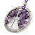 'Tree Of Life' Open Round Pendant with Amethyst Stones on Purple Suede Cord - 88cm L - view 7