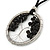 'Tree Of Life' Open Round Pendant with Black Semiprecious Stones on Black Suede Cord - 88cm L - view 5