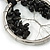'Tree Of Life' Open Round Pendant with Black Semiprecious Stones on Black Suede Cord - 88cm L - view 4