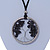 'Tree Of Life' Open Round Pendant with Black Semiprecious Stones on Black Suede Cord - 88cm L - view 8