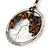 'Tree Of Life' Open Round Pendant with Tiger Eye Stones on Dark Brown Suede Cord - 88cm L - view 7
