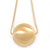 Brushed Gold Tone Metal Ball Pendant with Snake Type Long Chain - 90cm L/ 9cm Ext - view 6