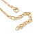Brushed Gold Tone Metal Ball Pendant with Snake Type Long Chain - 90cm L/ 9cm Ext - view 4