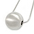 Brushed Silver Tone Metal Ball Pendant with Snake Type Long Chain - 90cm L/ 9cm Ext - view 3