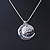 'I love you...to the moon & back' Inscription Silver Tone Double Sided Medallion & Moon Pendant and Chain - 40cm L/ 5cm Ext - view 2