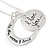 'I love you...to the moon & back' Inscription Silver Tone Double Sided Medallion & Moon Pendant and Chain - 40cm L/ 5cm Ext - view 3