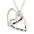 'YOU ARE MY BEST FRIEND' Interlocked Double Heart Pendant and Chain - 40cm L/ 7cm Ext