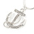 Clear Crystal Anchor Pendant with Snake Type Chain In Silver Tone Metal - 46cm L/ 4cm Ext - view 2