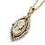 Vintage Inspired Simulated Pearl Cameo Pendant with Gold Tone Chain - 40cm L/ 7cm Ext - view 2