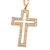 Large Crystal Cross Pendant with Chunky Chain In Gold Tone Metal - 72cm L