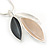 Light Grey/ Light Silver/ Nude Triple Leaf Pendant with Silver Tone Snake Chain - 41cm L/ 5cm Ext - view 7