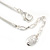 Light Grey/ Light Silver/ Nude Triple Leaf Pendant with Silver Tone Snake Chain - 41cm L/ 5cm Ext - view 6