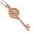 Stylish Crystal Key Pendant with Rose Gold Tone Chain - 39cm L/ 5cm Ext - view 2