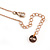 Stylish Crystal Key Pendant with Rose Gold Tone Chain - 39cm L/ 5cm Ext - view 7