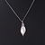 Delicate Mother Of Pearl Leaf Pendant with Silver Tone Chain - 40cm L/ 5cm Ext - view 4