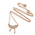 Delicate Small Crystal Bow Pendant with Rose Gold Tone Chain - 41cm L/ 5cm Ext - view 3