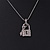 Small Lock and Key Pendant with Beaded Chain In Rhodium Plated Metal - 40cm L/ 5cm Ext - view 5