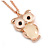 Small Owl Pendant with Rose Gold Tone Chain - 41cm L/ 5cm Ext - view 3