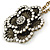 Vintage Inspired Large Crystal Flower Pendant with Chain In Bronze Tone - 60cm L/ 8cm Ext - view 4