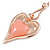 Romantic Assymetric Heart Pendant with Thick Rose Gold Snake Type Chain - 75cm L/ 6cm Ext - view 3