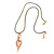 Pink Resin Contemporary Rose Gold Tone Heart Pendant with Grey Leather Cord - 76cm L/ 5cm Ext - view 4
