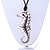 Oversized Silver Tone Seahorse Pendant with Black Leather Cord - 70cm L/ 5cm Ext - view 3