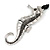 Oversized Silver Tone Seahorse Pendant with Black Leather Cord - 70cm L/ 5cm Ext - view 9