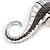 Oversized Silver Tone Seahorse Pendant with Black Leather Cord - 70cm L/ 5cm Ext - view 10