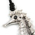 Oversized Silver Tone Seahorse Pendant with Black Leather Cord - 70cm L/ 5cm Ext - view 5