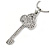 Clear Crystal Key Pendant with Silver Tone Snake Style Chain - 40cm L/ 5cm Ext - view 2