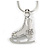 Small Crystal Ice Skating Boot Pendant with Snake Type Chain - 40cm L/ 4cm Ext