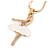 Small Ballerina Pendant with Gold Tone Snake Type Chain - 42cm L/ 4cm Ext - view 3
