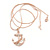 Crystal Anchor Pendant with Rose Gold Tone Snake Style Chain - 44cm L/ 4cm Ext - view 3
