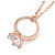 Small CZ Ring Pendant with Rose Gold Chain - 44cm L/ 4cm Ext - view 6