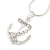 Crystal Anchor Pendant with Silver Tone Snake Style Chain - 44cm L/ 4cm Ext - view 2